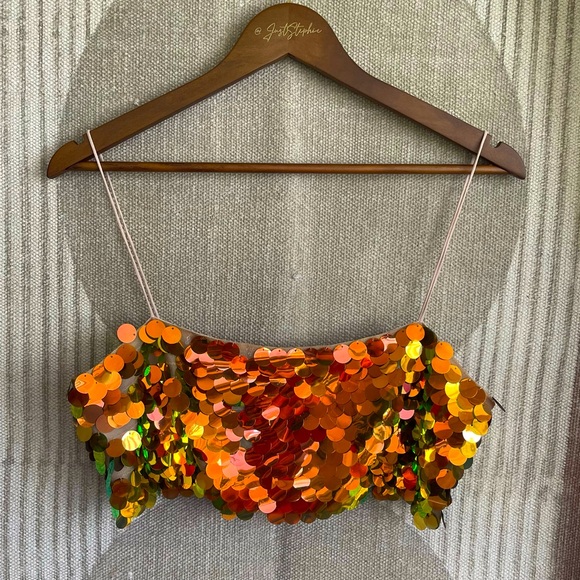 Zara Sequin Crop Top - Picture 3 of 8